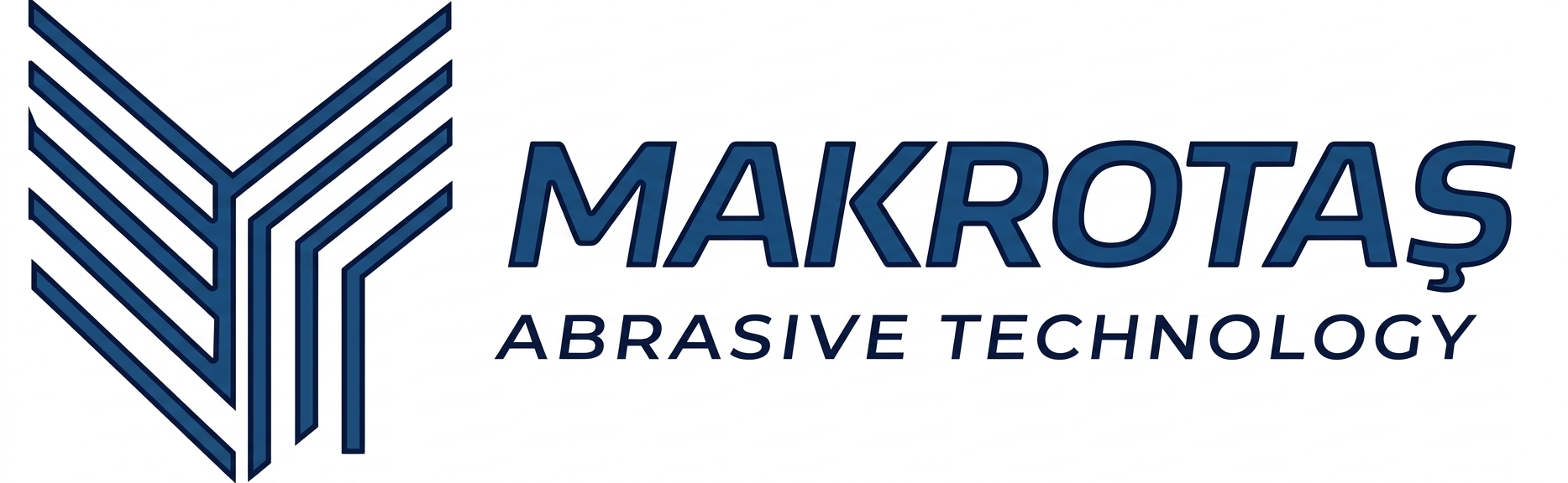 Official Makrotaş Abrasive Technology logo featuring a symbolic arrangement of stacked and aligned flat gas stones (lama stones) for EDM mold polishing. Quality is never a coincidence.