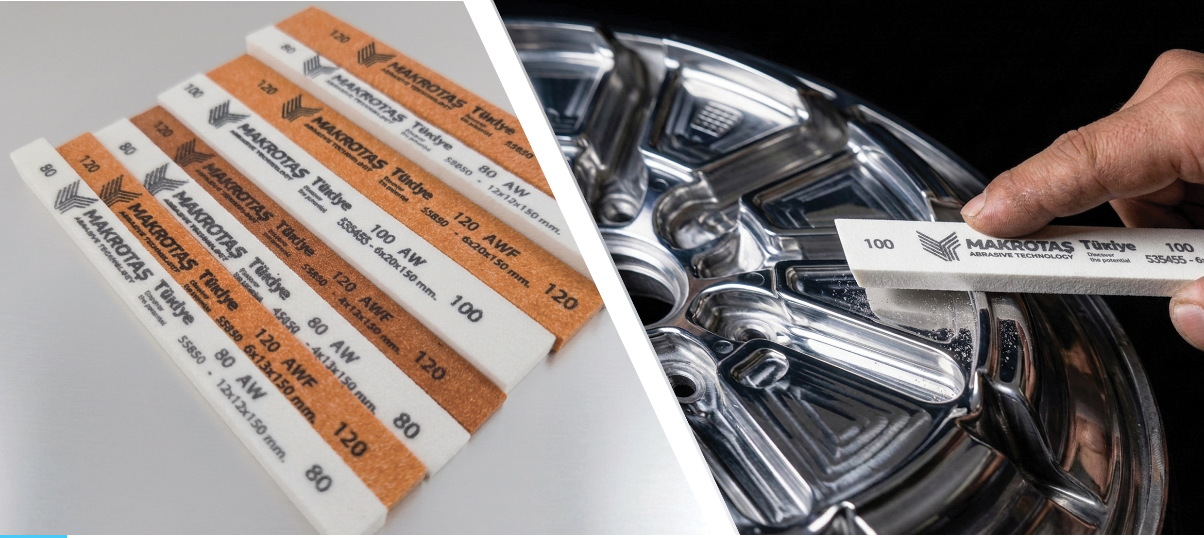 Pierres de polissage grain 80-100-120 pour moules de jantes